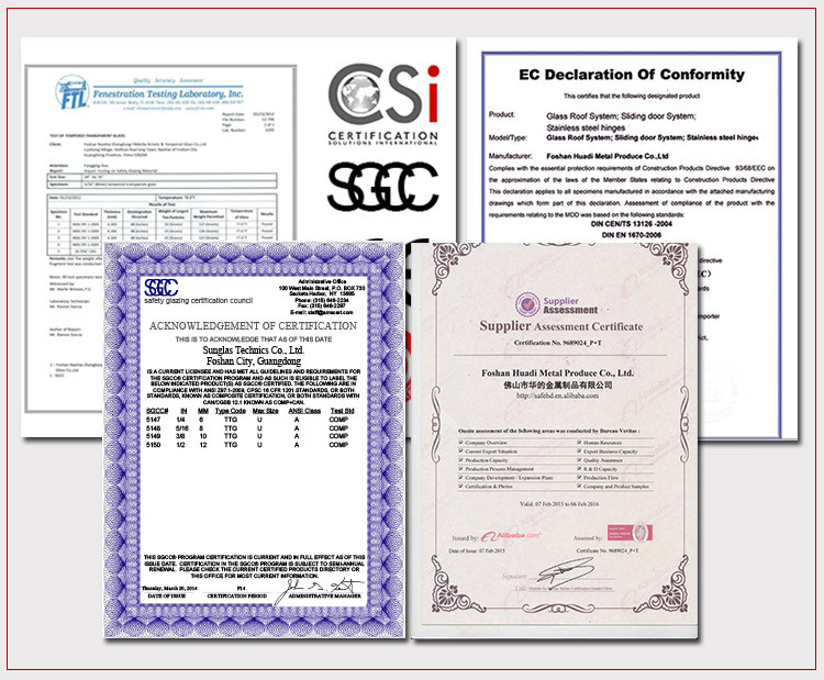 sliding door certificate