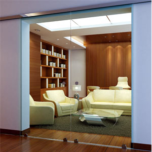 HDSAFE  Interior Wall Mounted Single Panel Barn  Frameless Glass Sliding Glass Door For Home