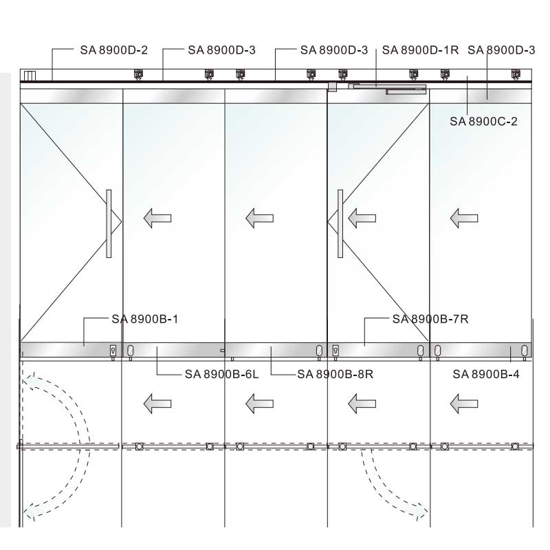  Frameless Aluminum Glass Partition Folding Door Interior Room Divider Balcony Sliding Glass Partition Door