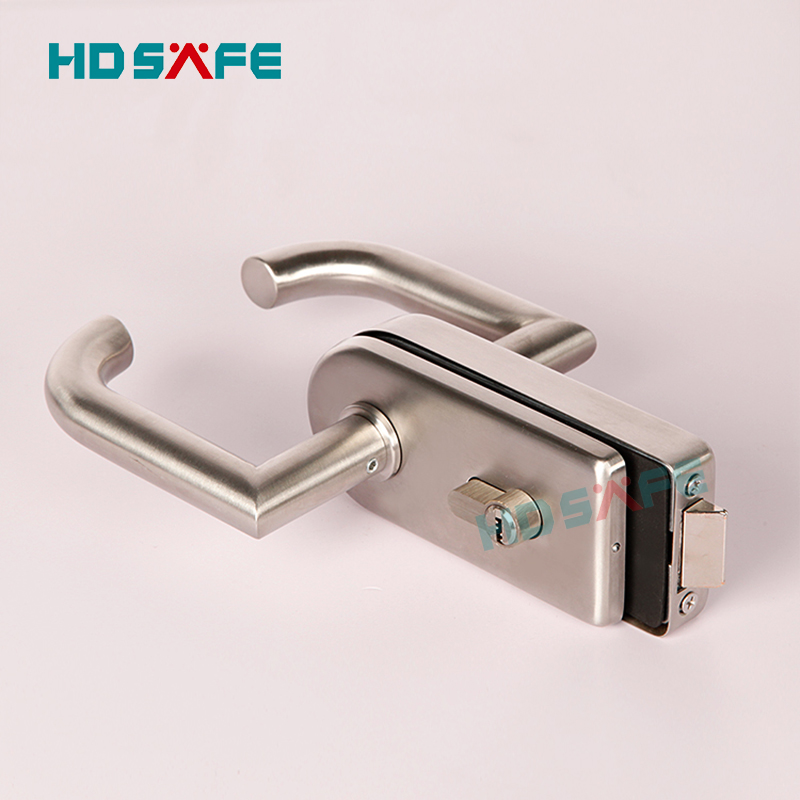 Maniglia per serratura di sicurezza con serratura per porta in vetro in acciaio  inossidabile