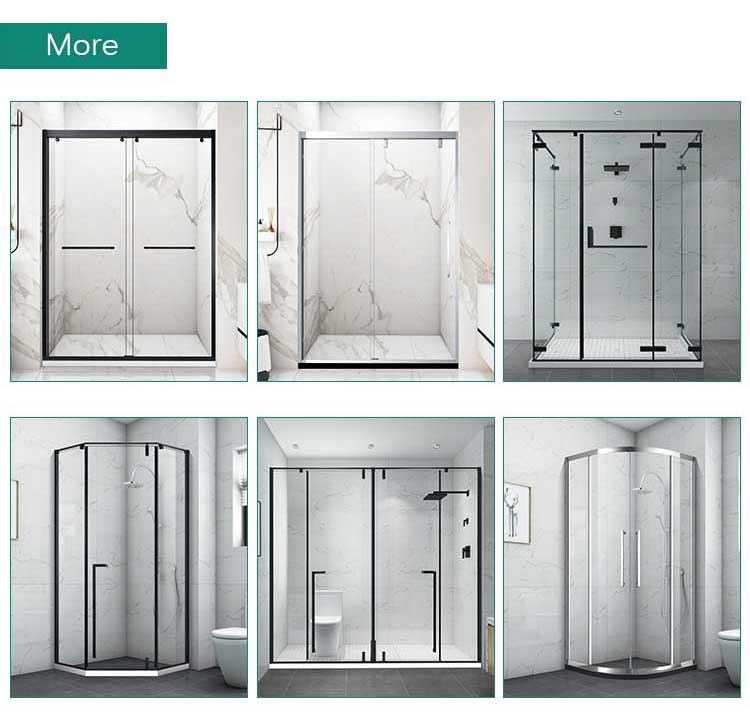 HDSAFE New 8mm Tempered Glass Sliding Shower Room Panel Bathroom Shower Frameless Glass Sliding Shower Room Door