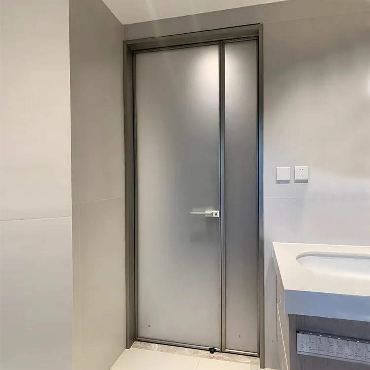 HDSAFE Office Apartment Interior Flush Door Hidden Pivot Hinge Glass Casement Swing Doors