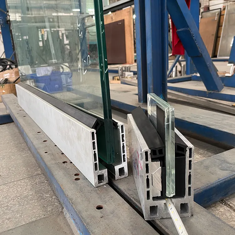 HDSAFE Tempered Frameless Glass Balcony Aluminum Railing Clamps Price Balustrade U Channel Railing