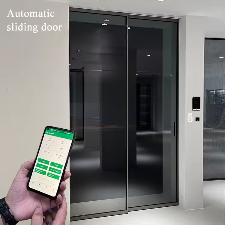 HDSAFE Aluminium Automatic Sliding Door Track Fitting Set Phone App WiFi Automatic Door Sensor Motor