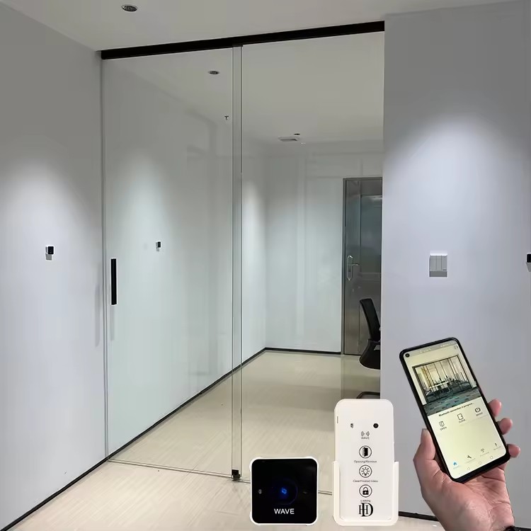 HDSAFE Automatic Sliding Door System Phone APP Slide Door Interior Office Meeting Room Kitchen House Automatic Glass Door