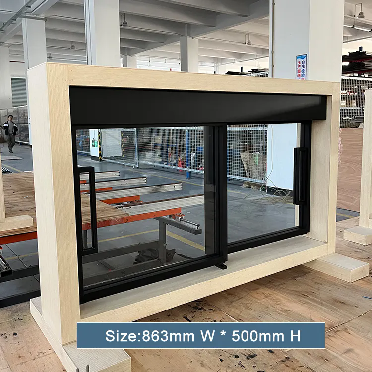 HDSAFE Custom Glass Sliding Door Sample System Aluminum Frame Glass Door Hardware No Bottom Track Soft Closing Slide Glass Door