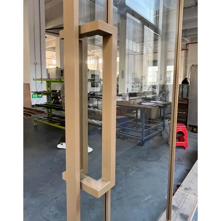 Luxury Revolving Door Pivot Hinge Glass Door Indoor Aluminum Interior French Tempered Glass Swing Door for Villa Hotel Office